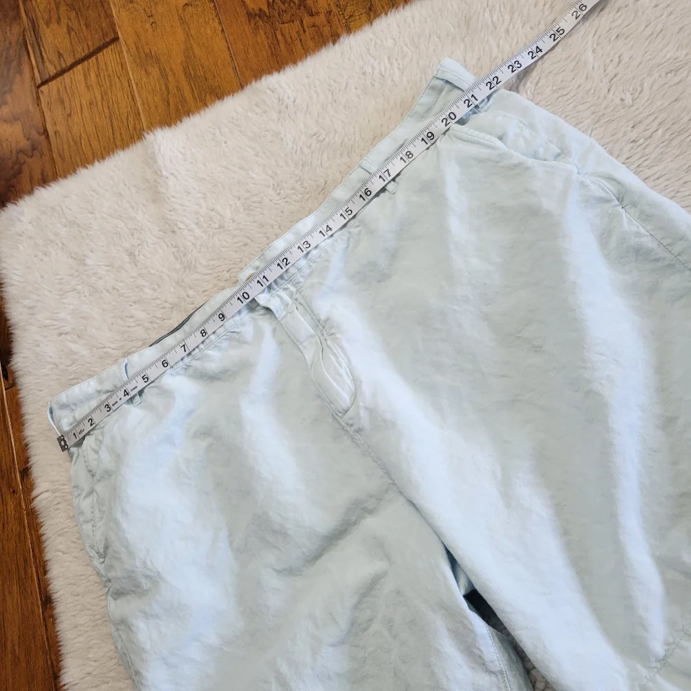 Faherty Malibu Chino Shorts Men's 42 Linen Cotton Blend Light Blue